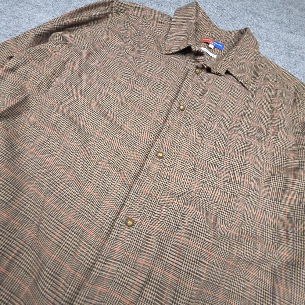 Opening Ceremony Flannel Button Up Shirt Men's Large Plaid Cotton Metal Buttons